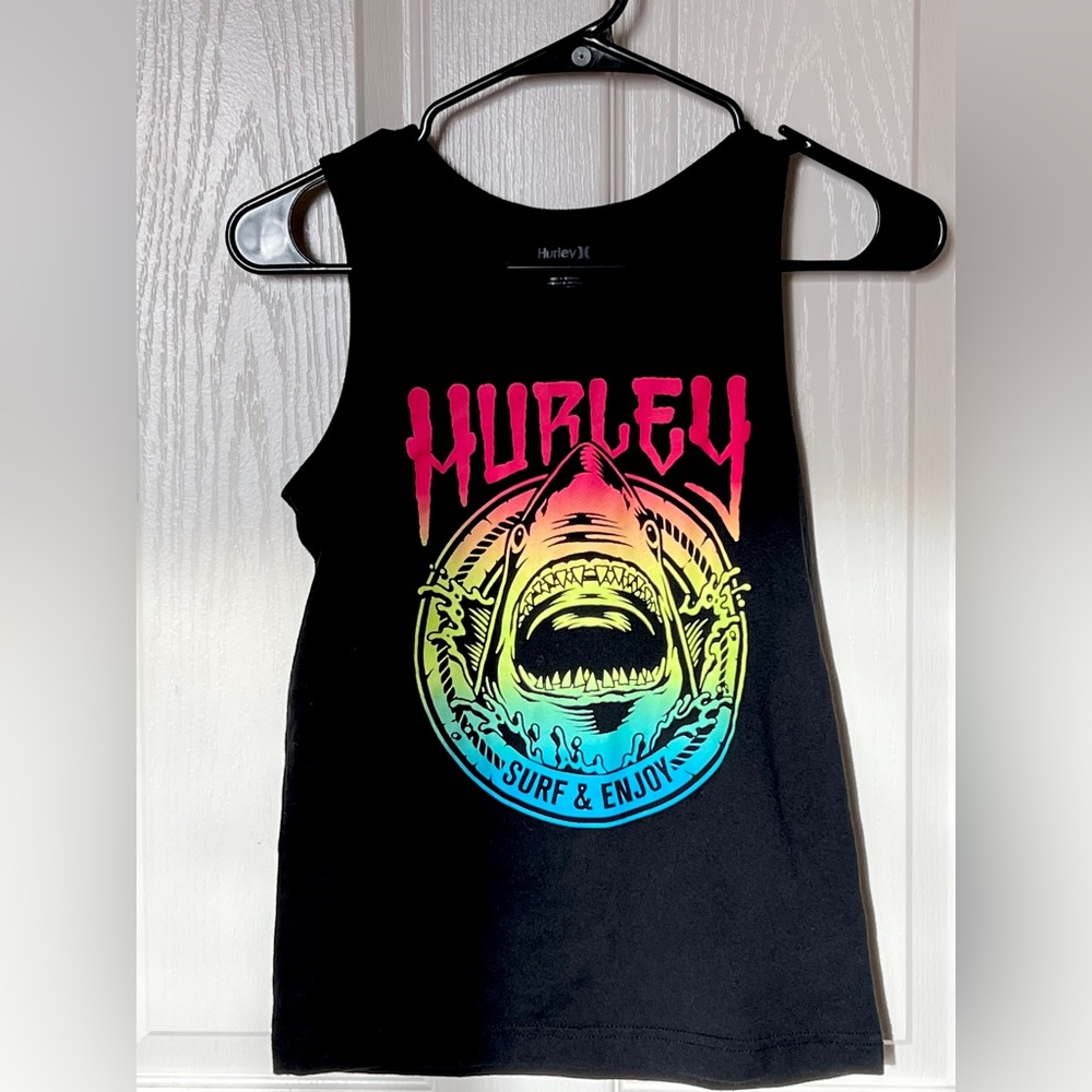 Hurley tank top for boys - black Hurley tank with shark size medium